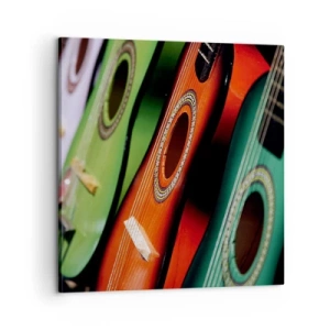 Bild auf Leinwand - Leinwandbild - Die Gitarre hat viele Farben - 60x60 cm