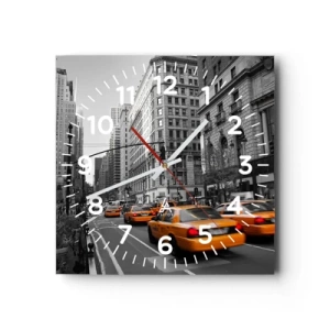 Wanduhr - Glasuhr - Sonnen der Großstadt - 30x30 cm