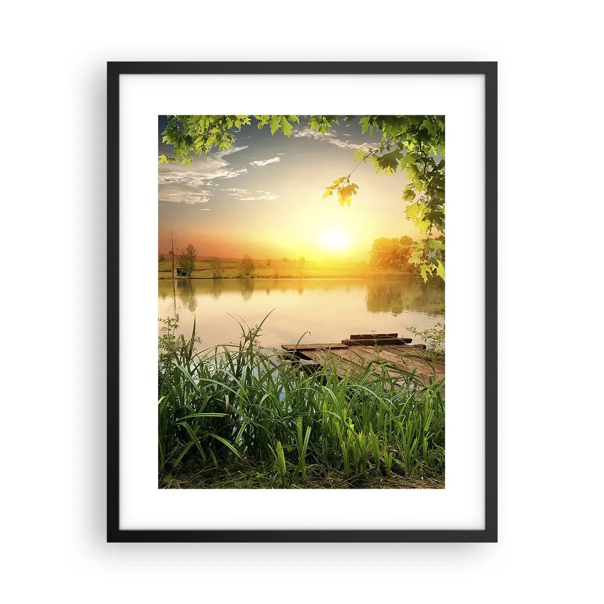 Poster in einem schwarzem Rahmen - Landschaft in einem grünen Rahmen - 40x50 cm