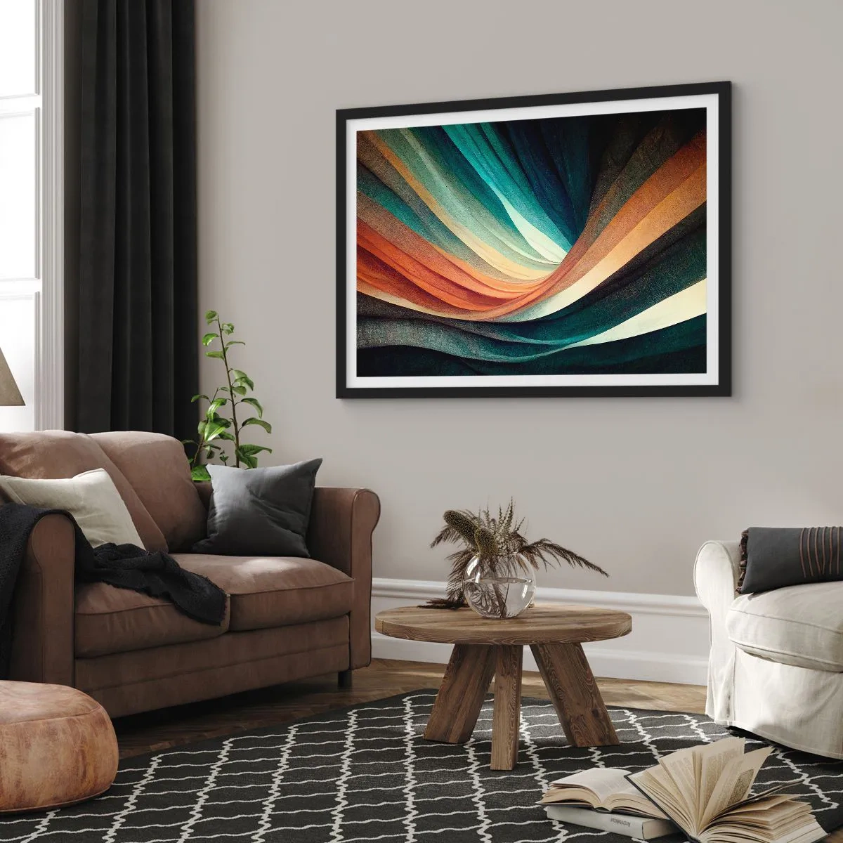 Poster in einem schwarzem Rahmen - Aus Farben gewebt - 50x40 cm