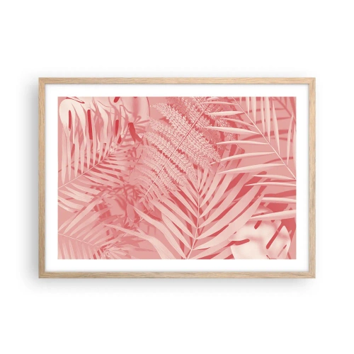 Poster in einem Rahmen aus heller Eiche - Rosa Konzept - 70x50 cm