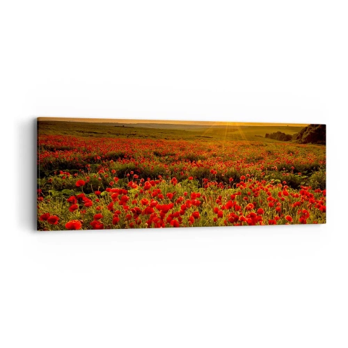 Bild auf Leinwand - Leinwandbild - Unter den Wellen raschelnder Wiesen, unter den Blumen der Flut - 90x30 cm