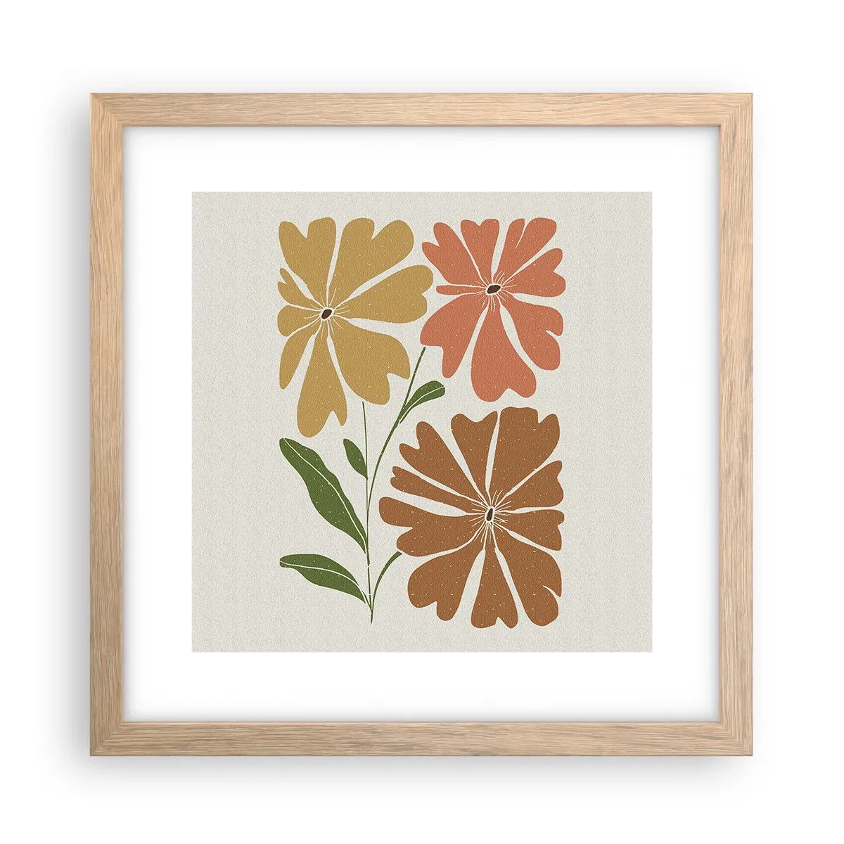 Poster in einem Rahmen aus heller Eiche - Natur und Geometrie - 30x30 cm