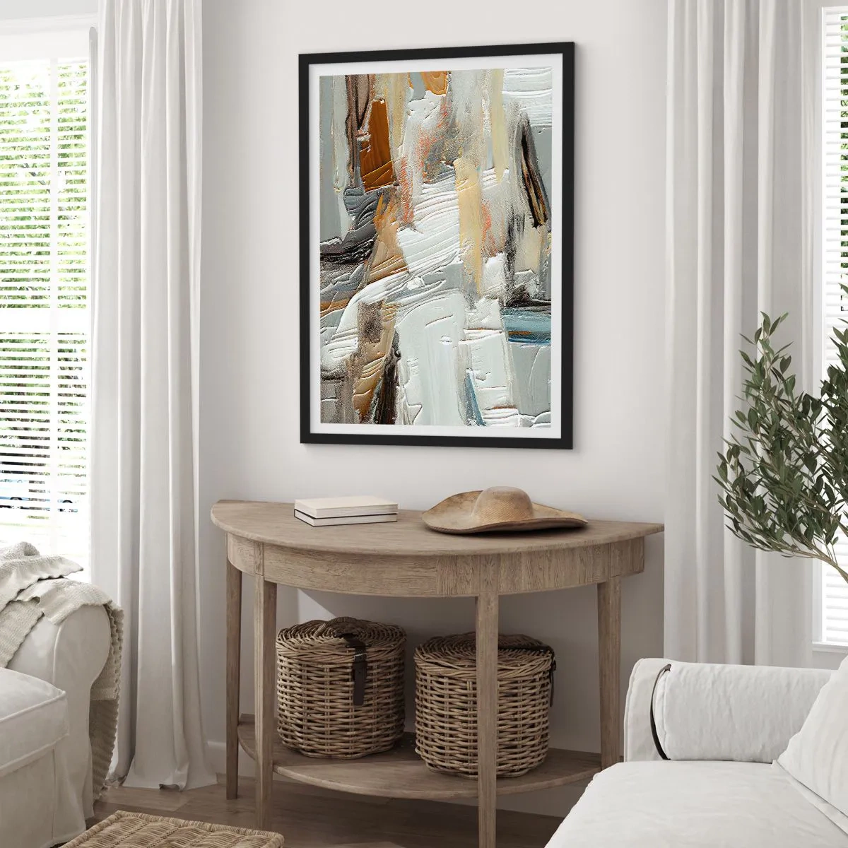 Poster in einem schwarzem Rahmen - Bunte Schichten - 30x40 cm