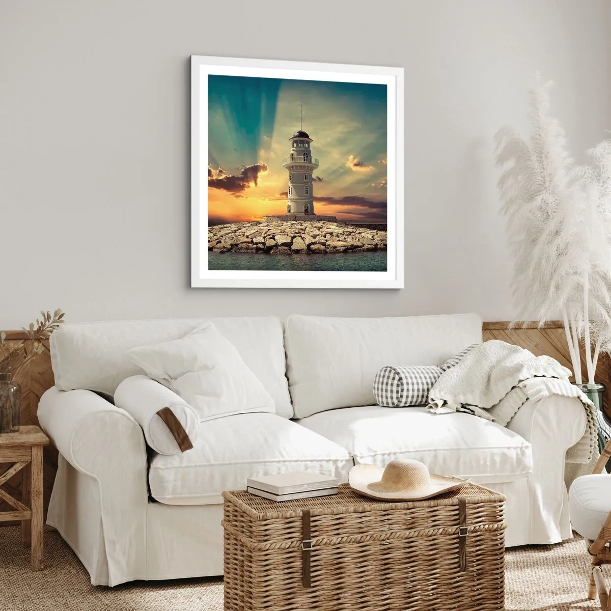 Poster in einem weißen Rahmen - Licht - Gut - Schönheit - 40x40 cm