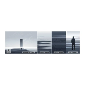 Fototapeten Muster Selbstklebend Deluxe Sticker - Chance oder Bedrohung? - Minimalismus, Modern, Einsamkeit - 100x30 cm