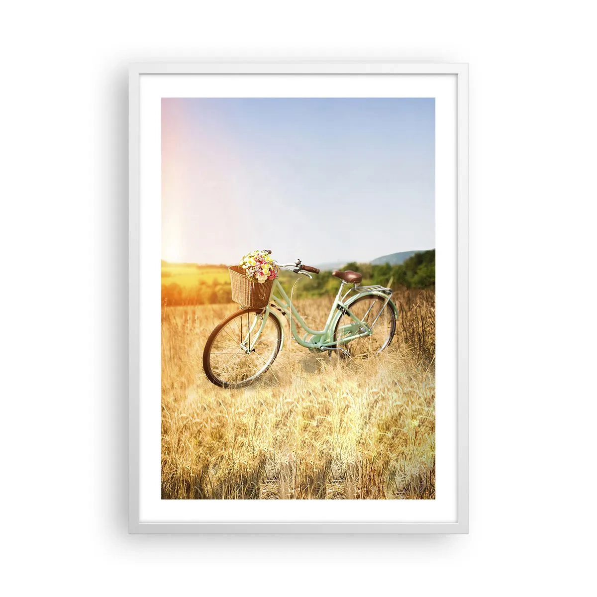 Poster in einem weißen Rahmen - Ich bleibe eine Weile hier - 50x70 cm