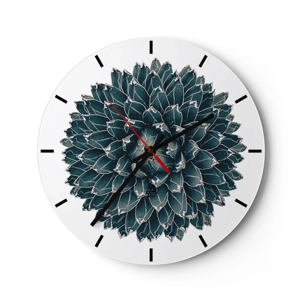 Wanduhr - Glasuhr - Symmetrische Sukkulentenrosette in Grüntönen - 30x30cm - Stern der Wüste - Moderne Wanddekoration für Wohnzimmer, Küche und Schlafzimmer ARTTOR