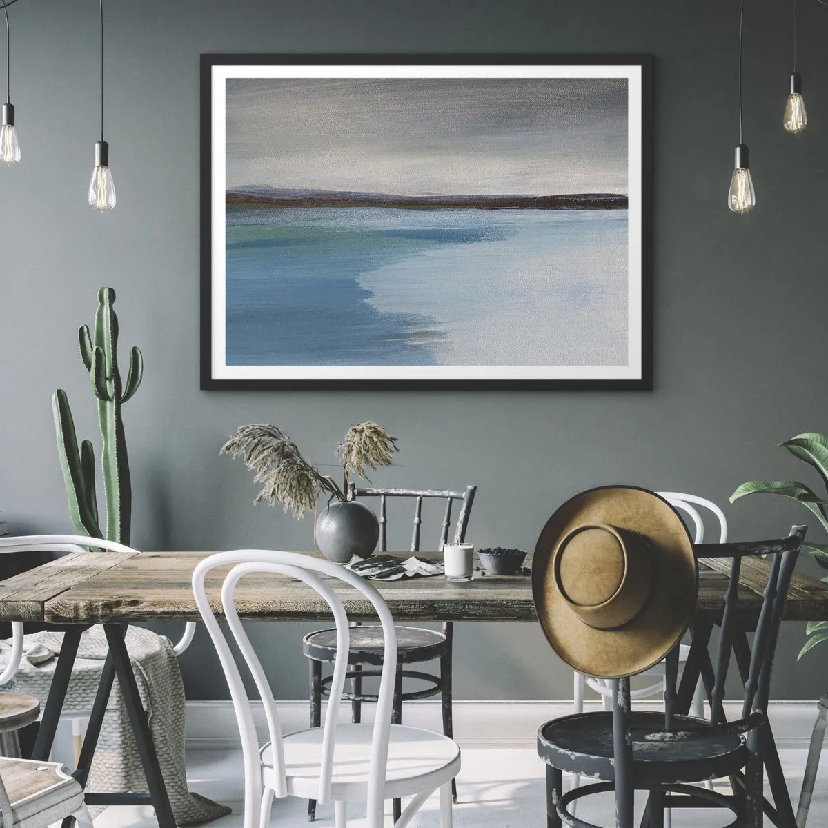 Poster in einem schwarzem Rahmen - Horizontale Landschaft - 50x40 cm