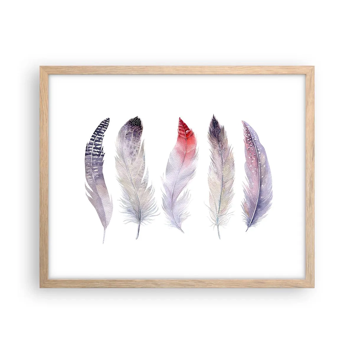 Poster in einem Rahmen aus heller Eiche - Zart wie mehrfarbiger Nebel - 50x40 cm