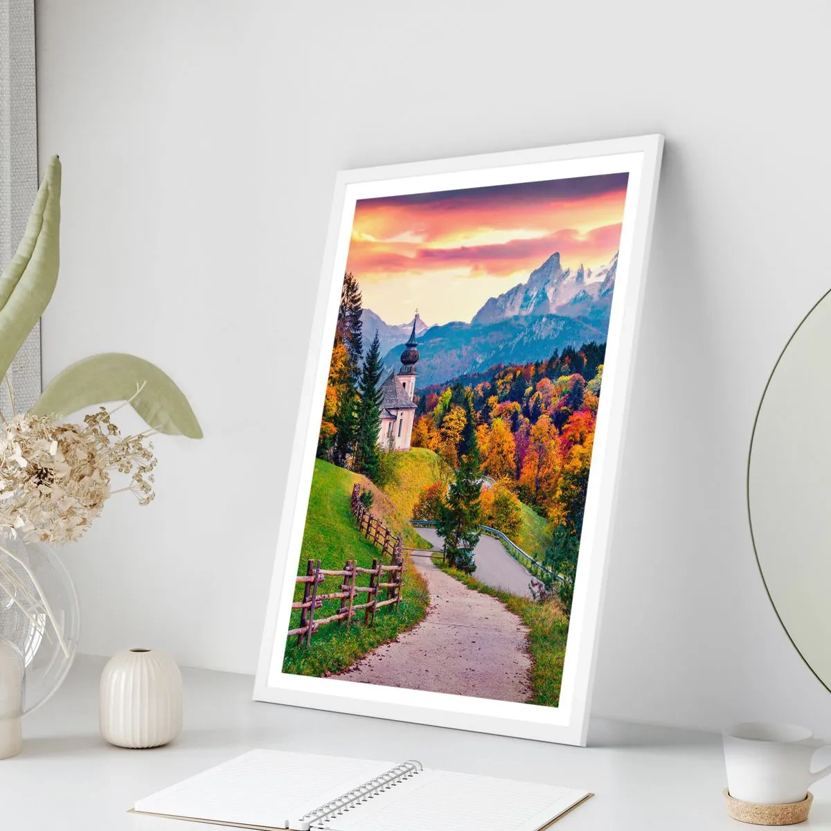 Poster in einem weißen Rahmen - Landschaftsartige Malerei - 30x40 cm