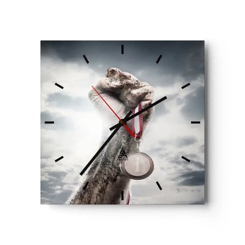 Wanduhr - Glasuhr - Per aspera ad astra - 40x40 cm