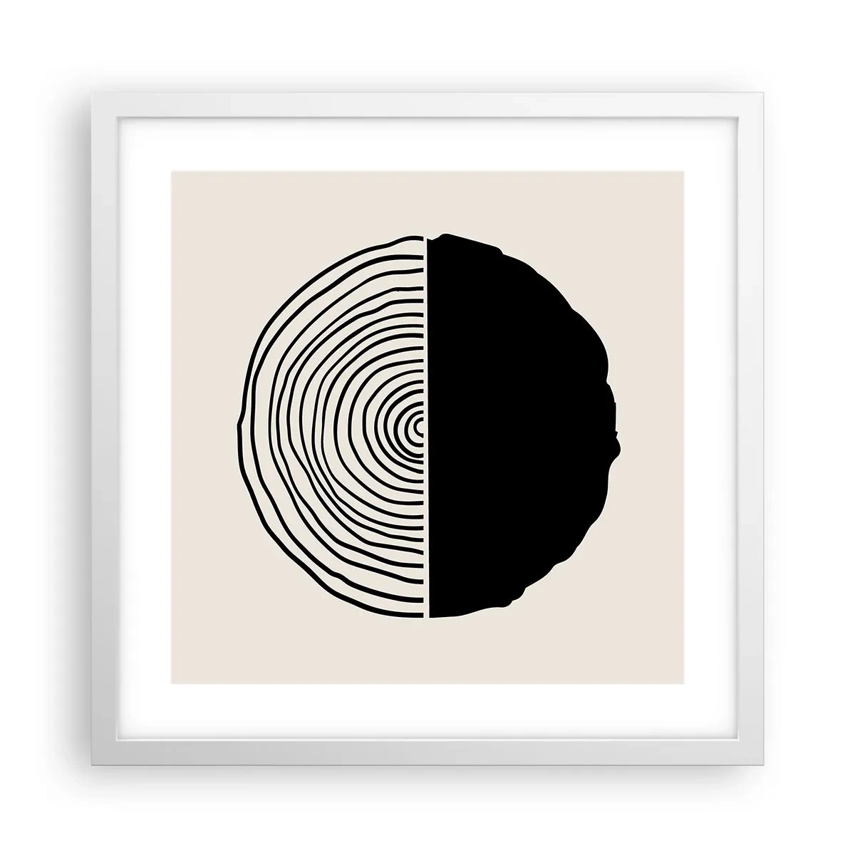 Poster in einem weißen Rahmen - Halb und halb - 40x40 cm