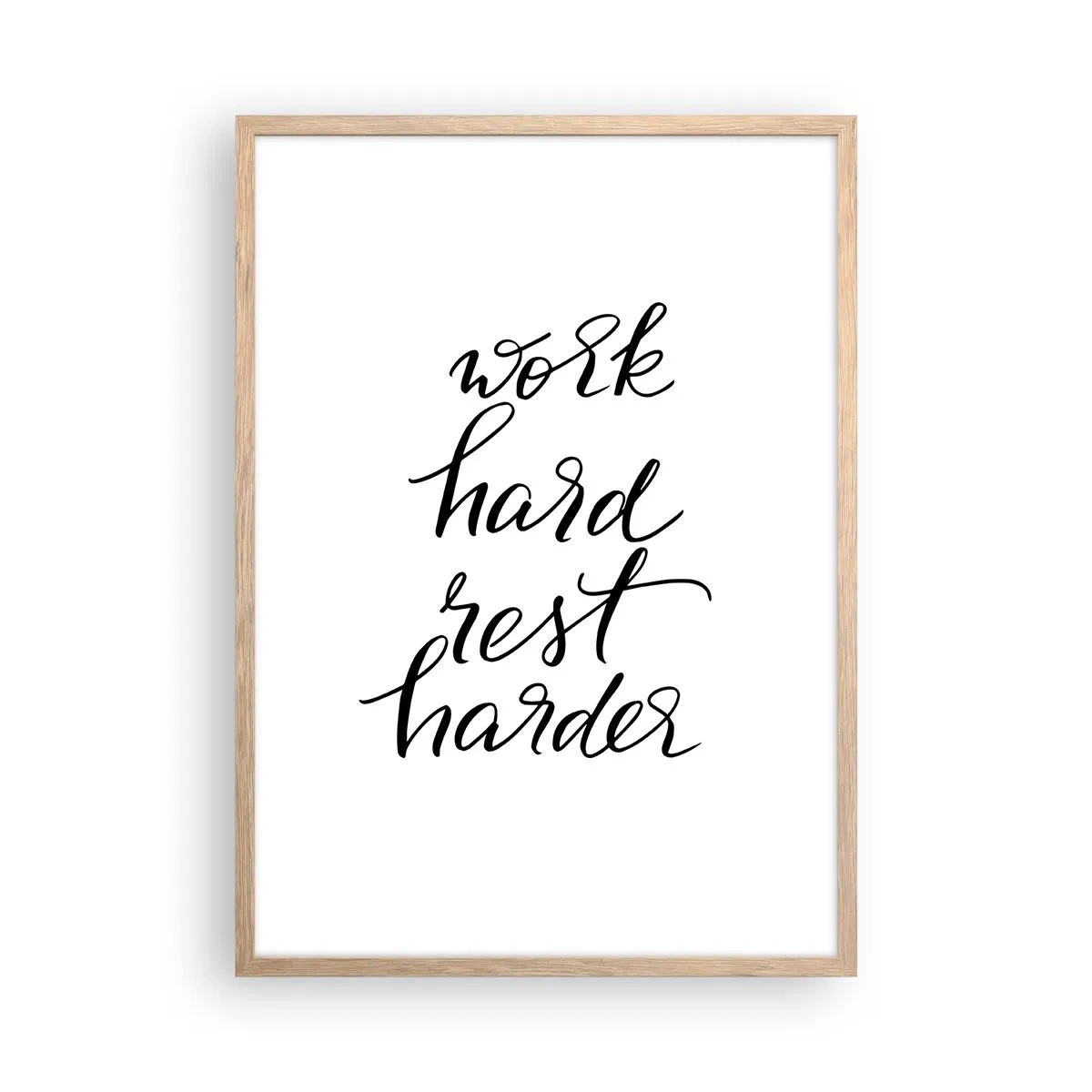 Poster in einem Rahmen aus heller Eiche - Lebensbalance - 50x70 cm