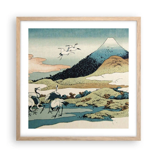 Poster in einem Rahmen aus heller Eiche - Im japanischen Geist - 50x50 cm