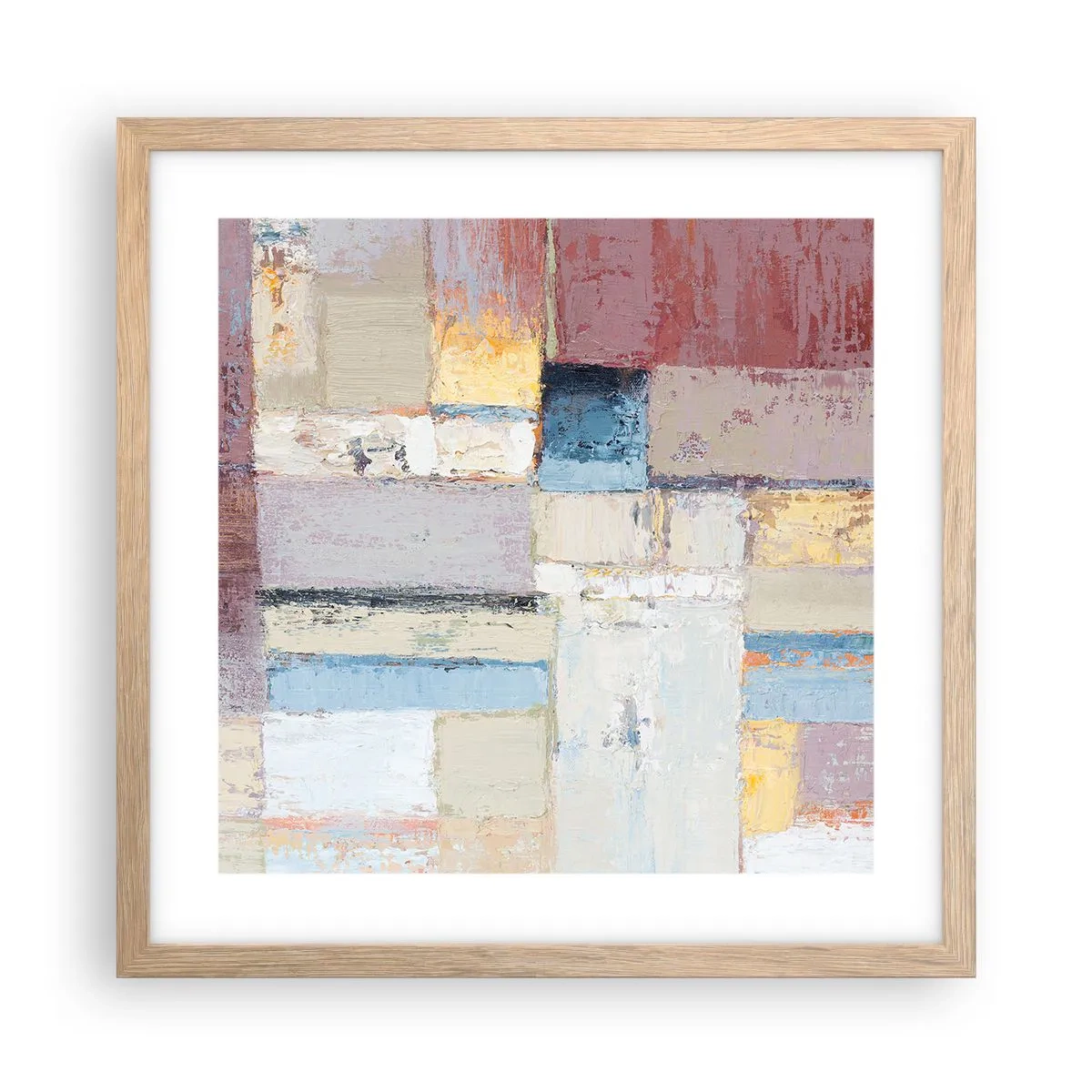 Poster in einem Rahmen aus heller Eiche - Ruhe der Geometrie - 40x40 cm