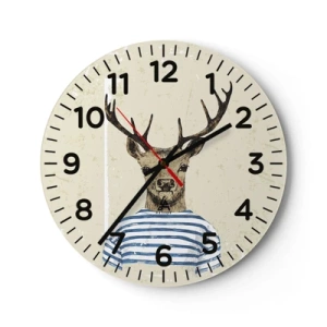 Wanduhr - Glasuhr - Weil ich gestreifte T-Shirts mag! - 40x40 cm