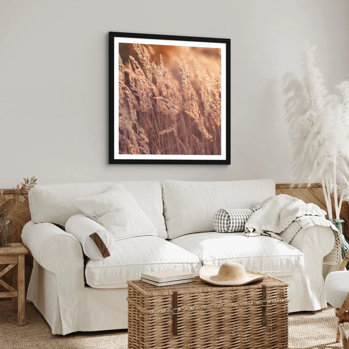 Poster in einem schwarzem Rahmen - Bereit, den Herbst willkommen zu heißen - 60x60 cm