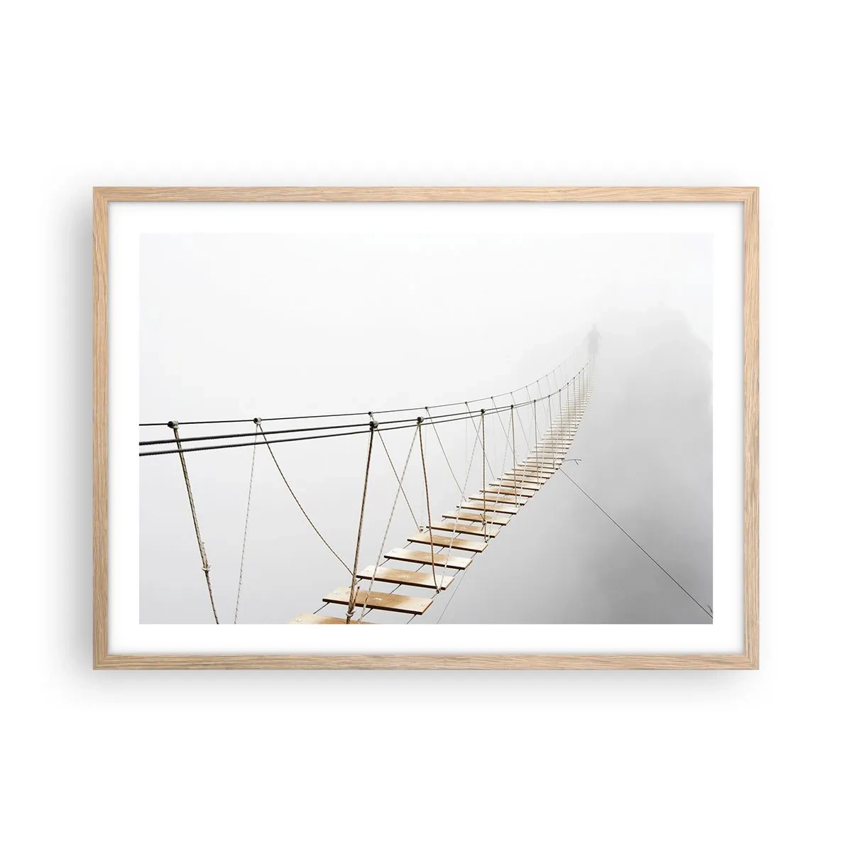 Poster in einem Rahmen aus heller Eiche - Wohin wird es dich führen? - 70x50 cm