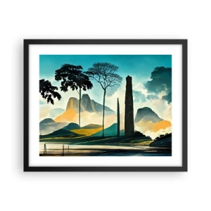 Poster in einem schwarzem Rahmen - Immer höher und höher - 50x40 cm