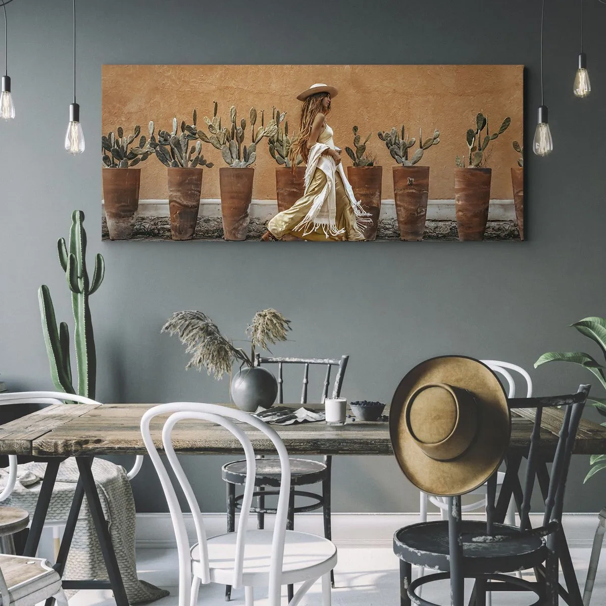 Bild auf Leinwand - Leinwandbild - Hippie-Stil - 90x30 cm