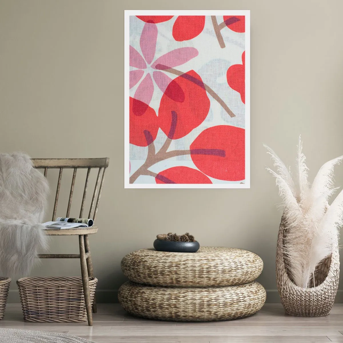 Poster - Blumenarrangement in Rosa - 40x50 cm