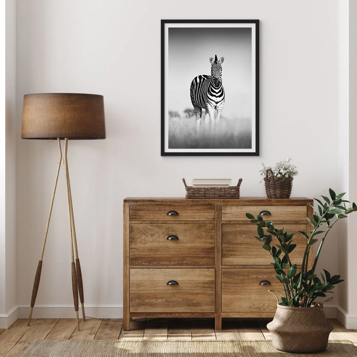 Poster in einem schwarzem Rahmen - Die Welt ist doch schwarz-weiß - 40x50 cm