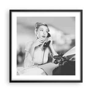 Poster in einem schwarzem Rahmen - Hallo, wir sind in den 1950er Jahren. - 50x50 cm