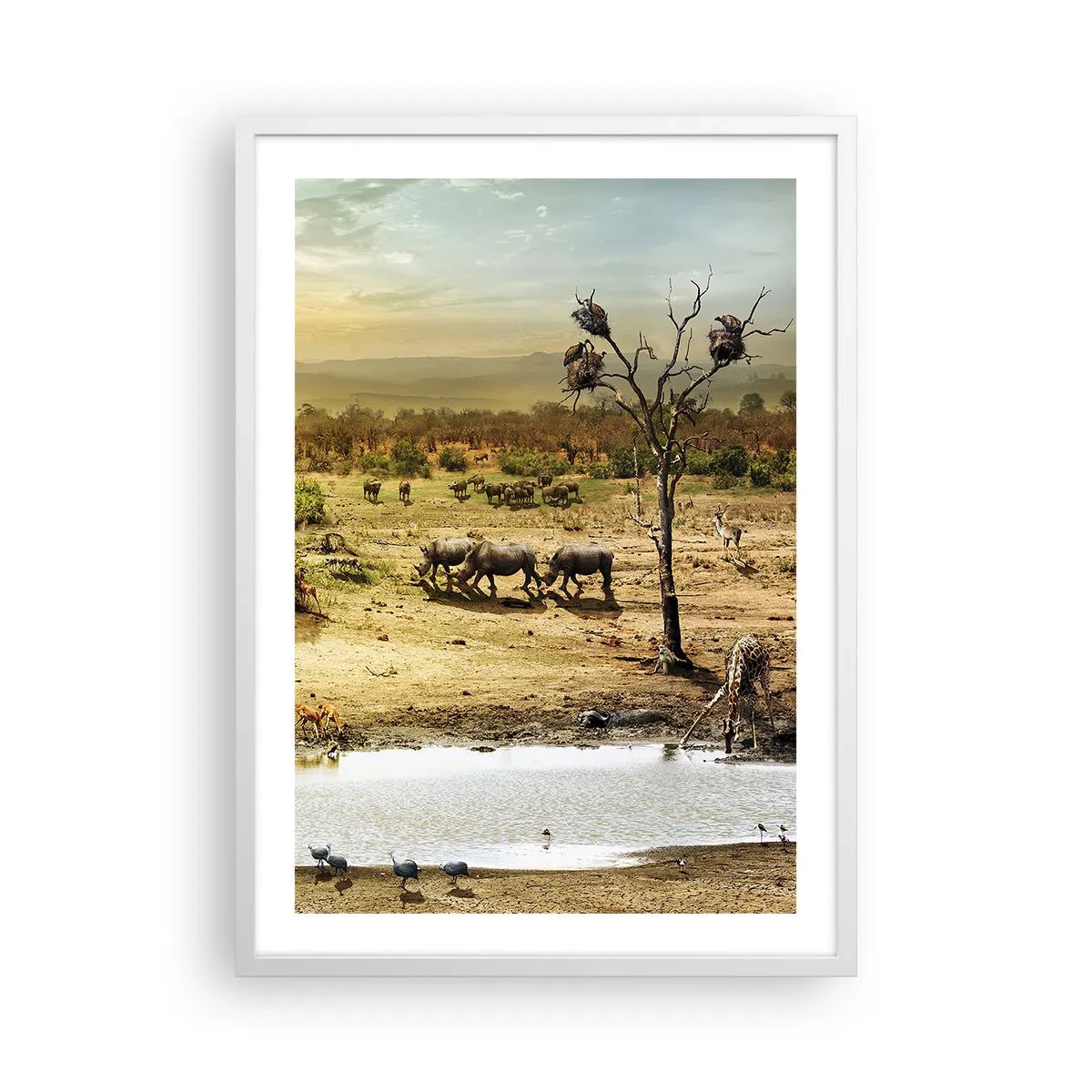 Poster in einem weißen Rahmen - Ein Fluss floss aus Eden ... - 50x70 cm