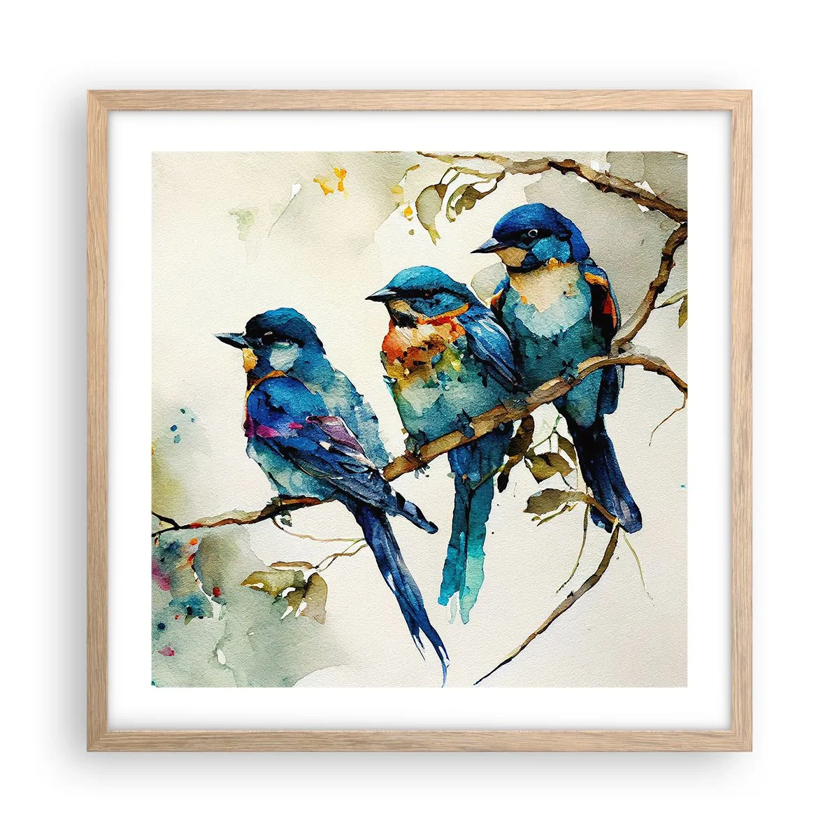 Poster in einem Rahmen aus heller Eiche - War er beleidigt? - 50x50 cm