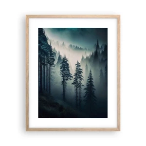 Poster in einem Rahmen aus heller Eiche - Bergmorgen - 40x50 cm