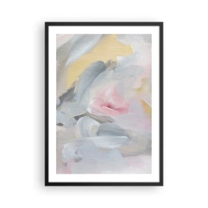 Poster in einem schwarzem Rahmen - Abstrakte Komposition in Pastellfarben - 50x70cm - In einer Pastellwelt - Moderne Wanddekoration für Wohnzimmer und Schlafzimmer ARTTOR