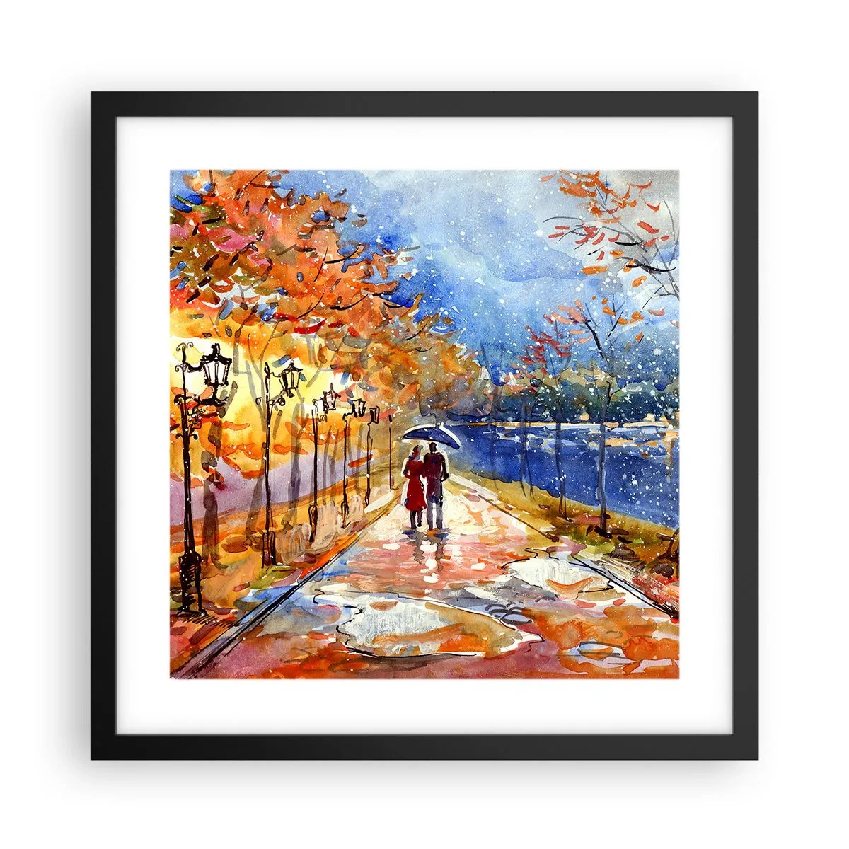 Poster in einem schwarzem Rahmen - Gemeinsam bis an die Grenze der Zeit - 40x40 cm