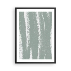 Poster in einem schwarzem Rahmen - Eine minimalistische Komposition in Grün- und Weißtönen - 50x70cm - Abstraktion im Winterklima - Moderne Wanddekoration für Wohnzimmer und Schlafzimmer ARTTOR