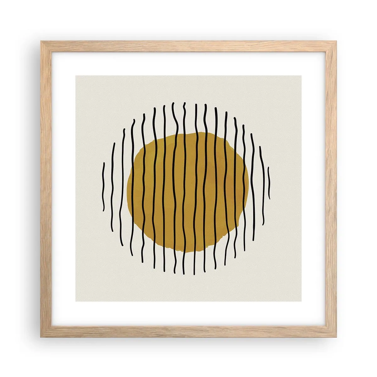 Poster in einem Rahmen aus heller Eiche - Abstraktion, die vor Hitze zittert - 40x40 cm