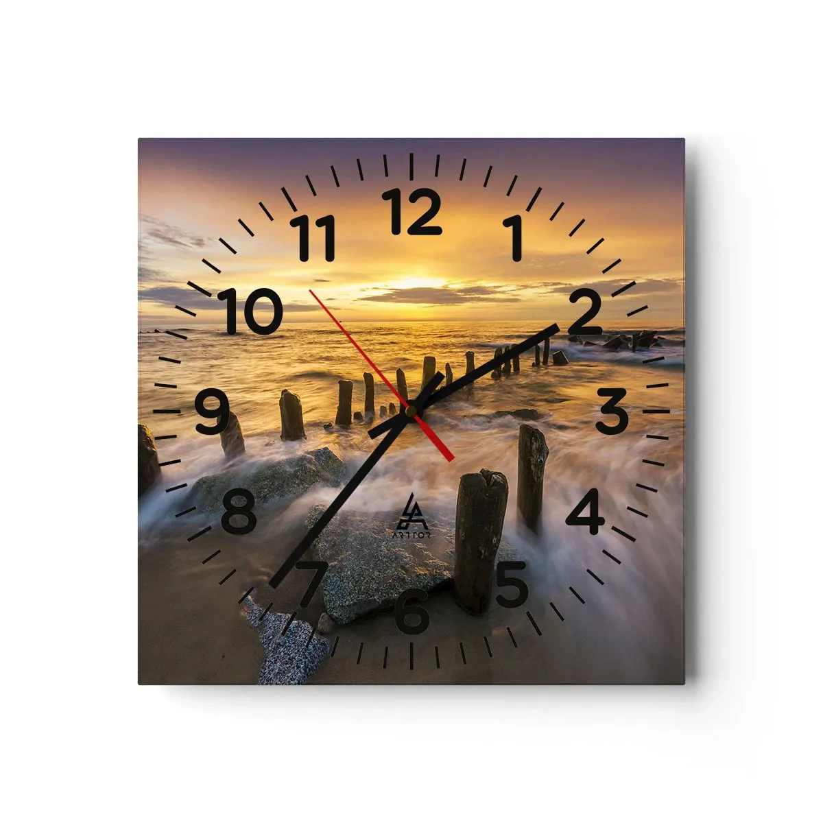 Wanduhr - Glasuhr - Die raue Schönheit der Ostsee - 30x30 cm