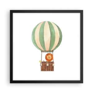 Poster in einem schwarzem Rahmen - Leons Reisen - 40x40 cm