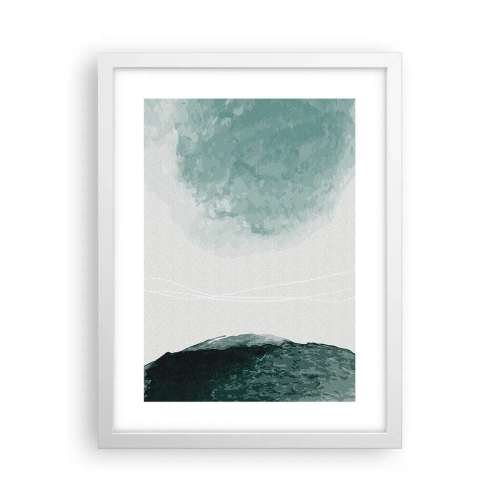 Poster in einem weißen Rahmen - Begegnung mit Nebel - 30x40 cm