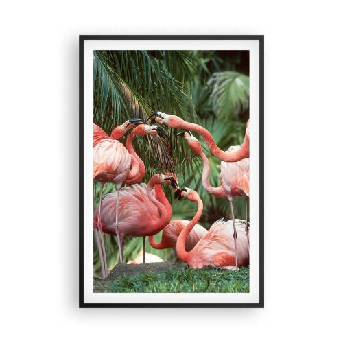 Poster in einem schwarzem Rahmen - Nachmittagsklatsch - 61x91 cm