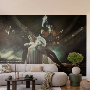 Fototapete Premium Canvas - Der Geist des alten Theaters - Frau, Engel, Stück - 500x350 cm