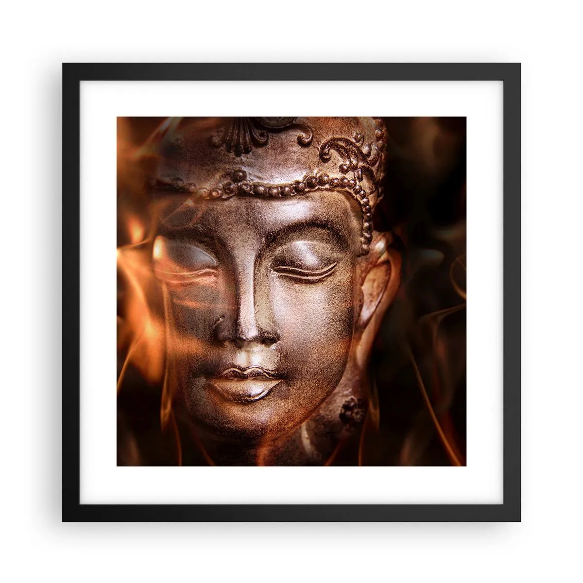 Poster in einem schwarzem Rahmen - Es existiert nur hier und jetzt - 40x40 cm