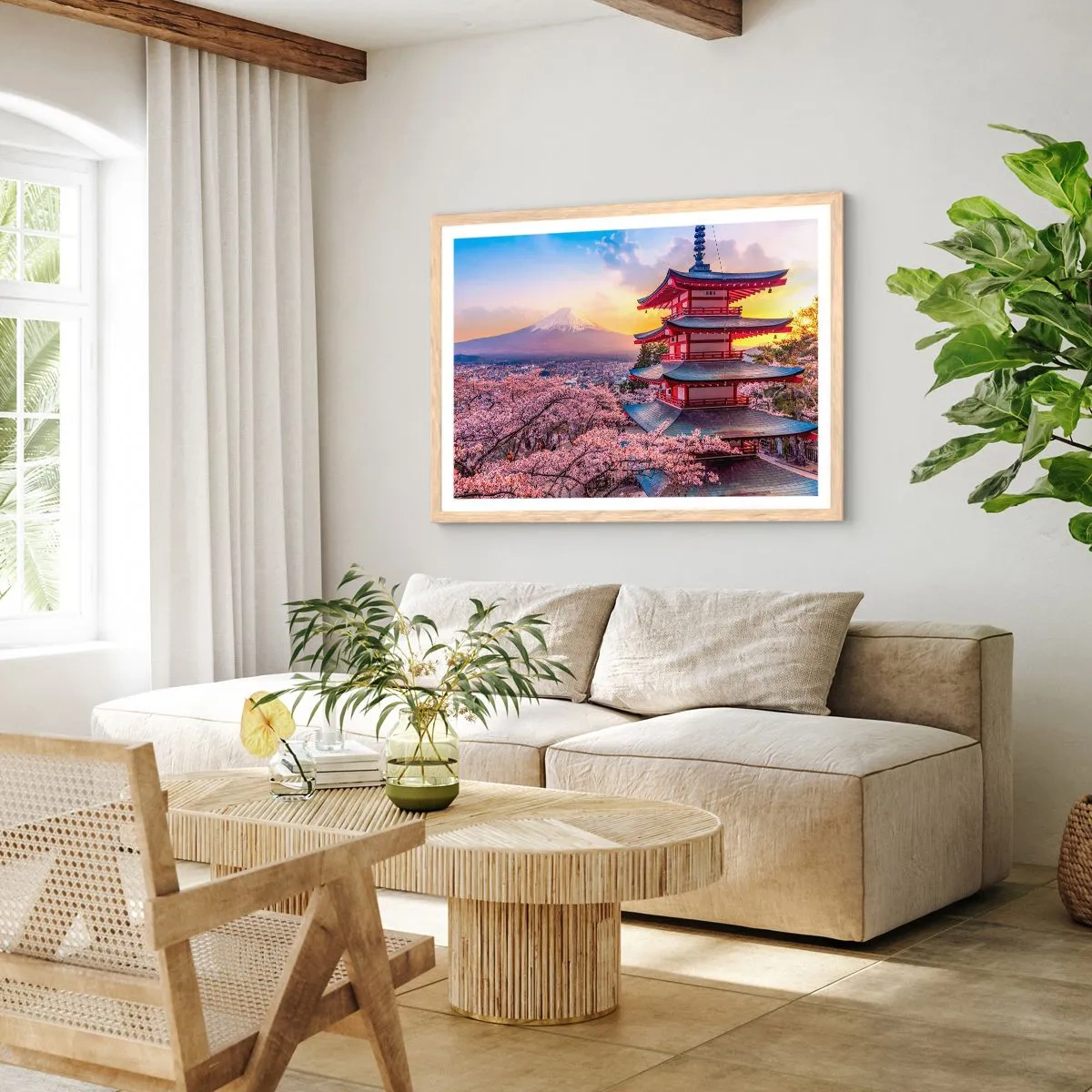 Poster in einem Rahmen aus heller Eiche - Die Essenz des japanischen Geistes - 50x40 cm