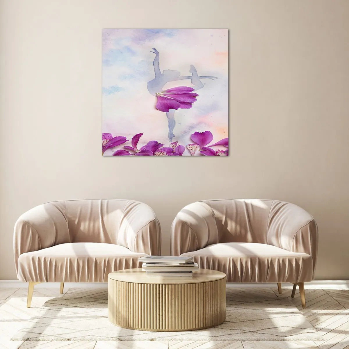 Glasbild - Bild auf glas - Zart wie eine Blume - 40x40 cm