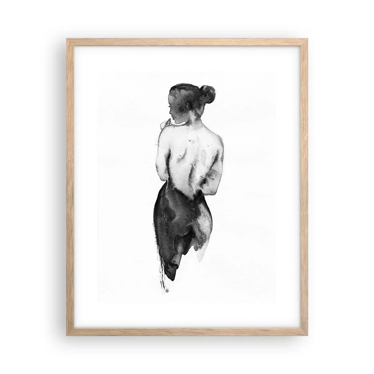 Poster in einem Rahmen aus heller Eiche - Bei ihr verschwindet die Welt - 40x50 cm