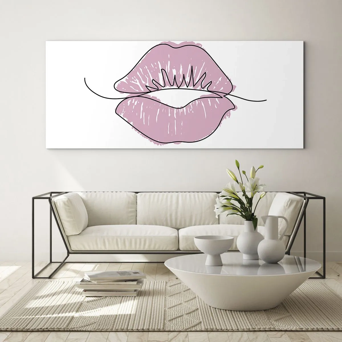 Glasbild - Bild auf glas - Bereit zum Küssen? - 100x40 cm