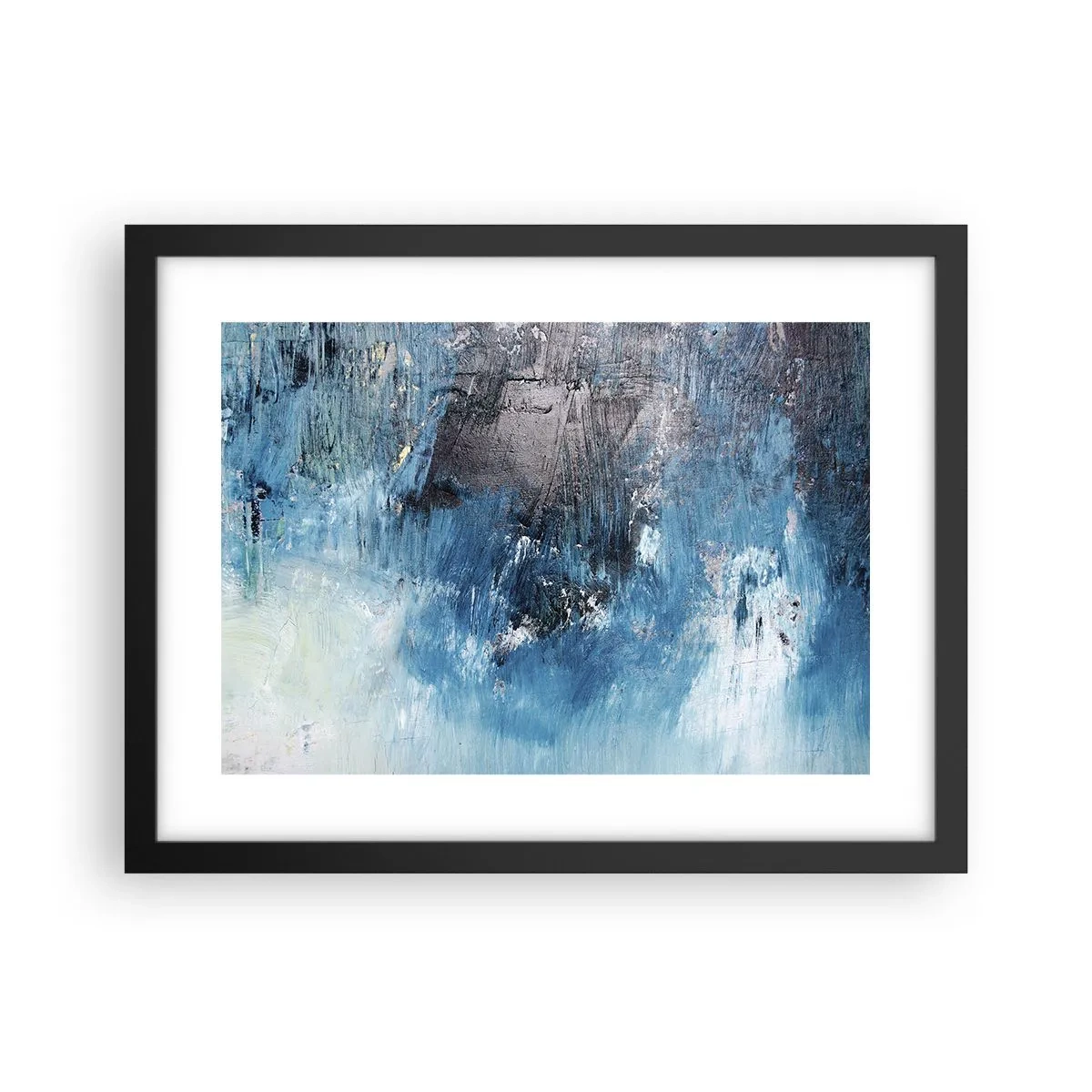 Poster in einem schwarzem Rahmen - Rhapsodie in Blau - 40x30 cm