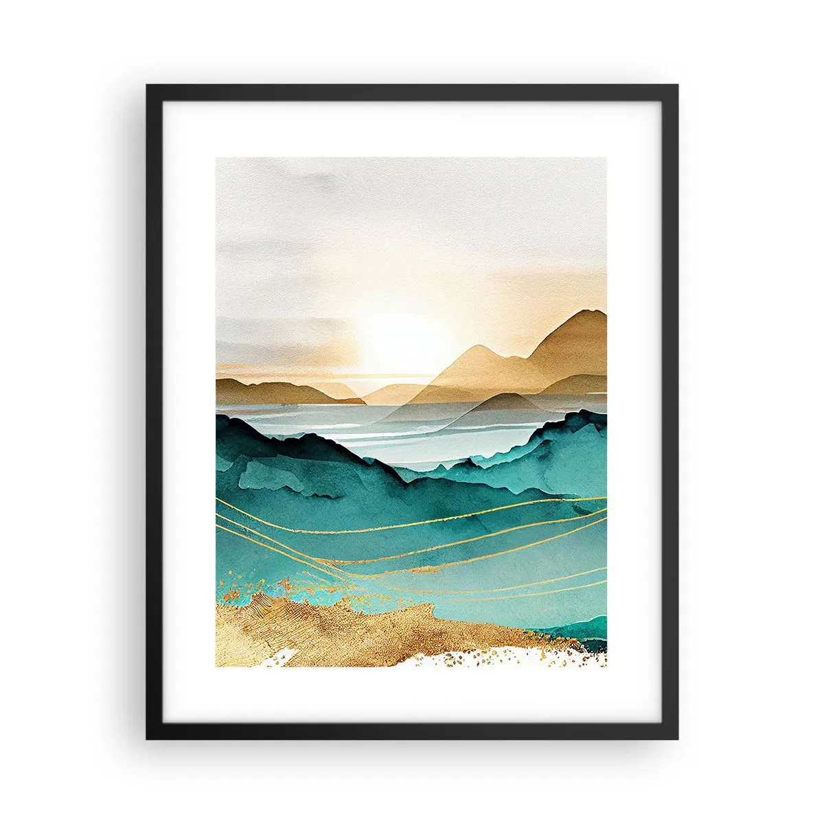 Poster in einem schwarzem Rahmen - Am Rande der Abstraktion – Landschaft - 40x50 cm