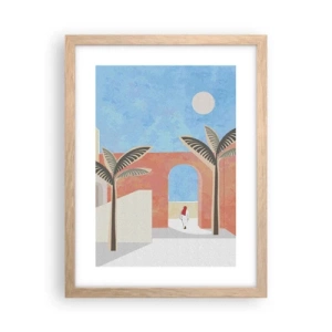 Poster in einem Rahmen aus heller Eiche - Arabischer Tag - 30x40 cm