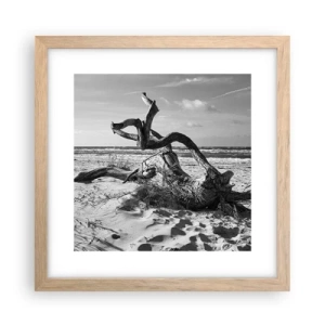 Poster in einem Rahmen aus heller Eiche - Meeresskulptur - 30x30 cm
