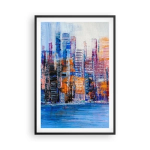 Poster in einem schwarzem Rahmen - Fröhliche Metropole - 61x91 cm